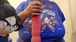 Boyfriend Tee V3 With Huge Natural Tits And Fat BBW Using Big Black Cock Dildo For Sensual Play!
