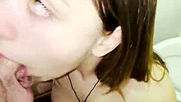 In the bathroom, a sloppy blowjob led to intense domination play with the submissive partner.