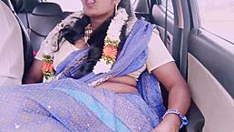 Indian car sex with beautiful tourist aunty and driver using dirty talk
