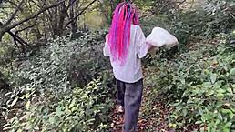 Outdoor forest rough sex with teen girl