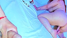 my husband's stepbrother watches me masturbate in this quickie. i grab his big black cock for interracial creampie fun as unfaithful wife.