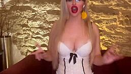 Belly dancer with glasses performs goddess music dance