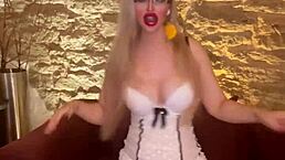 Belly dancer with glasses performs goddess music dance