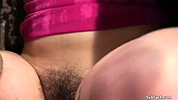 Hairy Pussy Brunette DP Banged!