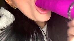 horny british girl toys herself to orgasm