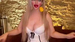 Belly dancer with glasses performs goddess music dance