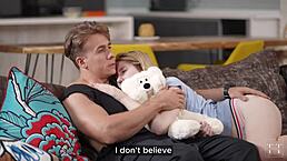 uh step-dads big cock makes everything better for this blonde sluty girl with natural tits she takes facial and cum in mouth