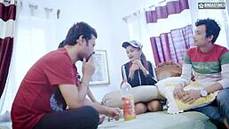 Step sister receives multiple cumshots from brothers