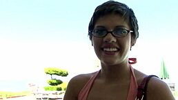 Sweet schoolgirl gives her teacher a deep blowjob with heels on. She rides his monster cock cowgirl style on the bed.