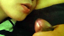 Stepsister gives solid blowjob swallows cum in mouth with dirty talk