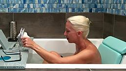 Bathing with Stella E01 Featuring Milf Stella Shaving Pussy and Body in Bathroom