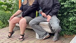 my son in law needed to cum outside. i showed him the best way with my big natural tits and wet pussy in our outdoor roleplay.