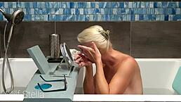 Bathing with Stella E01 Featuring Milf Stella Shaving Pussy and Body in Bathroom