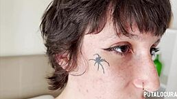 putalocura shows skinny zuko with shaved pussy riding cowgirl and swallowing cum in bedroom