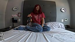 The condom slipped off but please don't cum inside me during our intense cowgirl ride