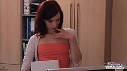 Young Secretary Spreads Legs for Boss Cock Ride and Blowjob Finish