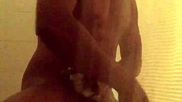 Trimmed video file of solo shower bathing scene