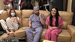 blaire celeste casually takes a huge cum load blasting right into her mouth