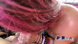 our 50 year old latina friend fucks victor bloom's huge spanish cock in the car wildly