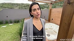 Beautiful big ass real estate agent shows her skills to close a deal