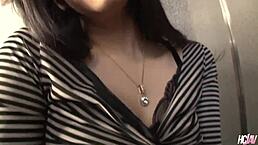 Japanese Chick in Ripped Jeans Kaede Kuroki Takes Two Dicks in Wild Threesome with Pussy Fucking and Creampie Action!