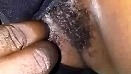 This ebony housewife with curvy fat ass finally agrees to wet pussy creampie sex for tenancy fee