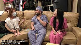 blaire celeste casually takes a huge cum load blasting right into her mouth