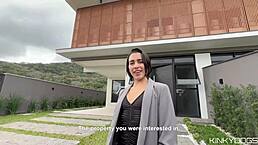 Beautiful big ass real estate agent shows her skills to close a deal