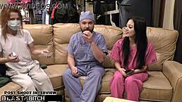 blaire celeste casually takes a huge cum load blasting right into her mouth