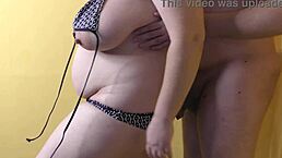 Pregnant wife with big boobs cheats in bareback sex with lover!