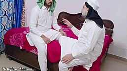 Muslim step father in law fucks Hindu step daughter in threesome with step son!