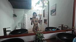 Petite Asian babe starts the morning with amateur interracial blowjob and doggystyle fucking on the bed. She takes his cock deep while barefoot in missionary position.