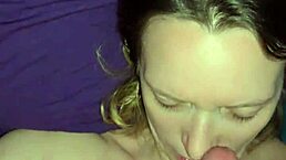 Milf gets facial cumshot right after intense face fucking session.