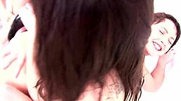 Hey, check out these sexy babes diving into a steamy no-boys lesbian threesome