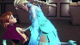 futa elsa fingering and fucking anna in frozen parody