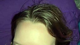 Milf gets facial cumshot right after intense face fucking session.