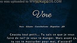 Vore fantasy with huge tall French giantess in European joi audio