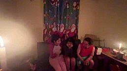 hey, how about we celebrate this christmas party in ecuador with no lights, just me licking your big ass and pussy in ffm threesome?