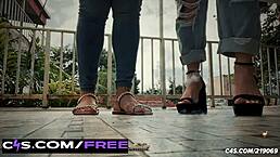 Towering Latina Goddesses Crush Tiny 18+ Soldiers with Feet in Outdoor 4K Fetish Play