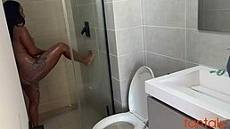 Amateur slut mommy in lingerie bends over doggystyle for not son to fuck her fake tits like a real doll on GoPro.