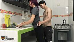 Oh My God, What A Huge Pussy My Stepsister Has! I Love Fucking Her In The Kitchen When We're Alone!