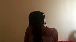 this amateur ebony princess casually rides that interracial cock in homemade black teen action with moans