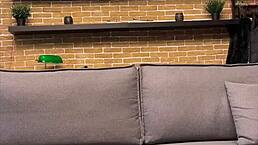 Young brunette takes deep POV penetration from big cock in kitchen during holiday with maledom vibes.