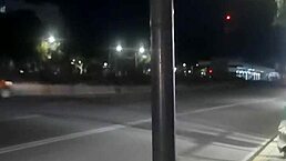 Rica tranny flashes her big tits in a miniskirt on the streets of Tlalpan 😍