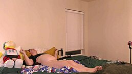 Hands free orgasm trailer with pregnant girl next door using toys for solo fun 😍