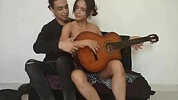 Latina Stepsister Plays Guitar While I Touch Her Horny Body!