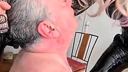 I love how these two mature tranny tgirls spitroast and piss fuck their male slave viciously in this great cd sissy play video