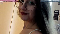 Teen brunette gives deepthroat blowjob in public elevator and gets facial cumshot to swallow