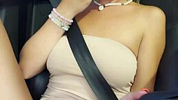 Amateur Milf Sitting On Co Driver Place Making Naughty Content On Public Road!