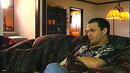 Julia sucks cock and spreads shaved pussy in fishnets for boyfriend 😏